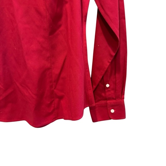 Talbots Womens Red Button Down Shirt 6P Long Sleeve Cotton Career Office Classic - Picture 8 of 12